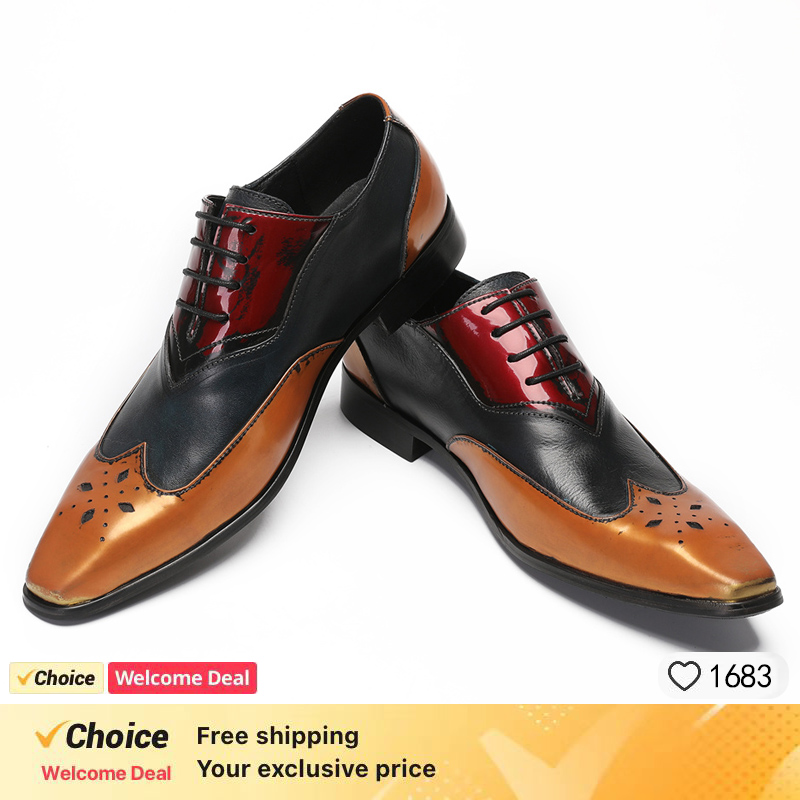 Oxford Brogue Leather - Scarpe OXFORD da uomo di lusso