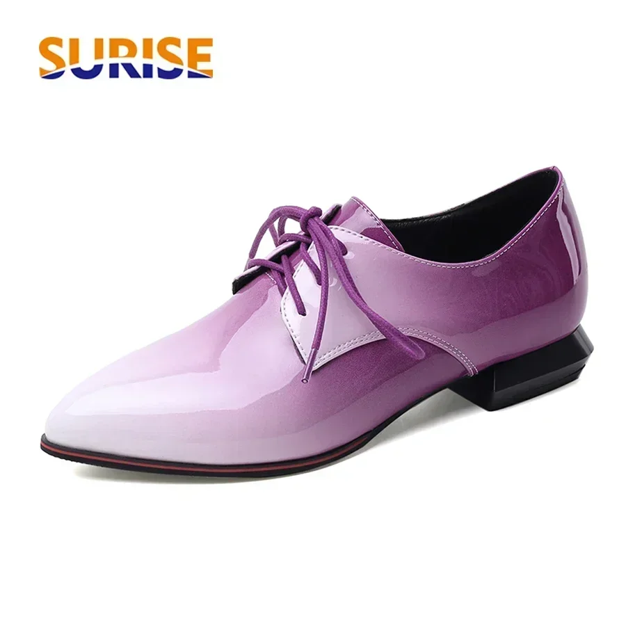 Oxford Brogue Leather - Oxford da donna britannici sfumato rosso