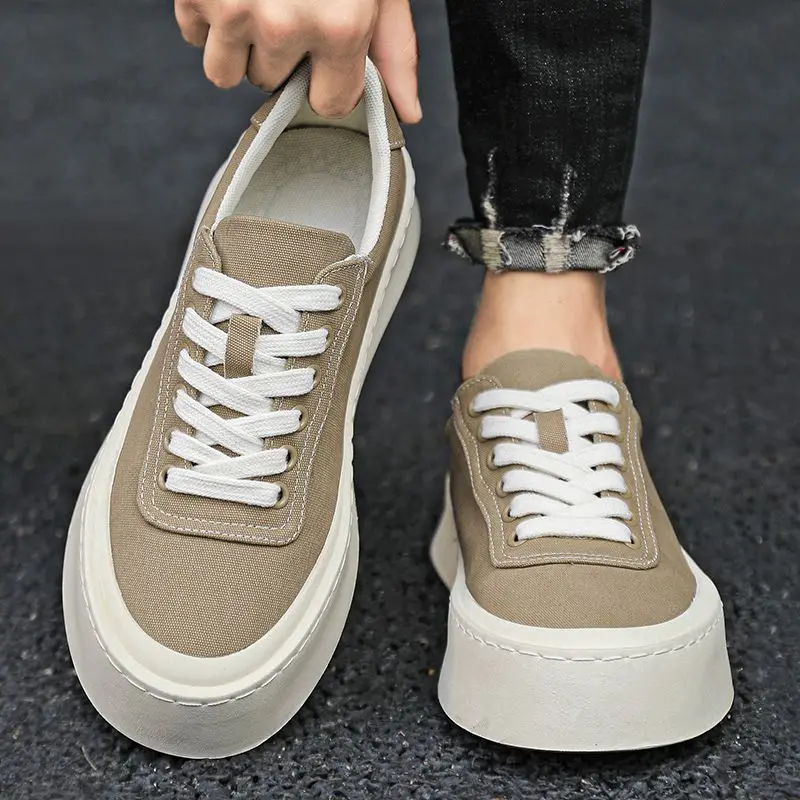 Men Shoes Offer - Scarpe da ginnastica piatte kaki in