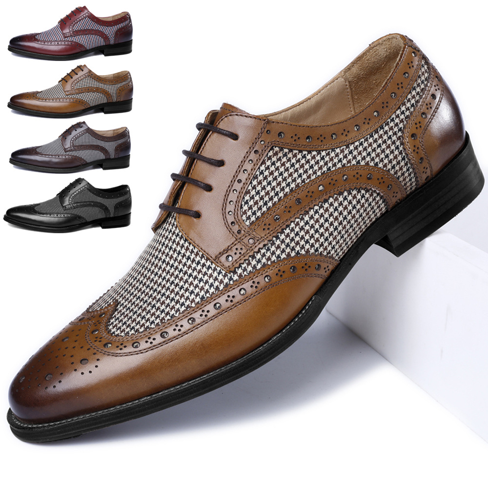 Oxford Brogue Leather - Nuove scarpe da uomo d'affari Oxford