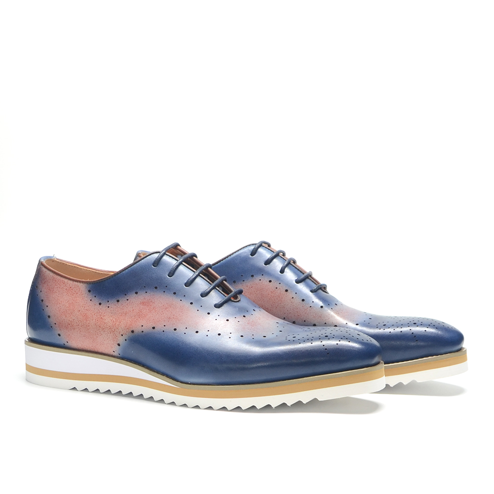 Oxford Brogue Leather - Scarpe Oxford di Lusso Bicolore con