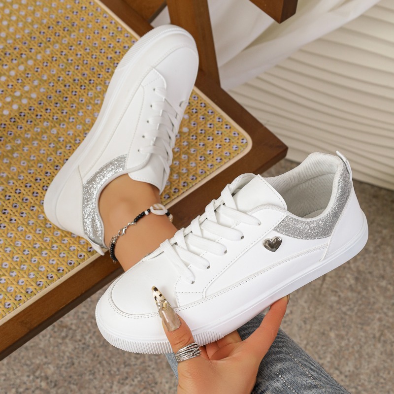 Sneakers Bianche con Glitter a - Casual Sneaker Low recensione e prezzo