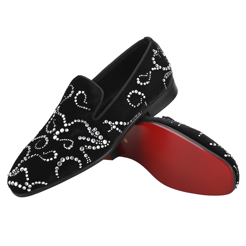 Mocassini con Strass in vellut - Men Shoes Red Bottom recensione e prezzo